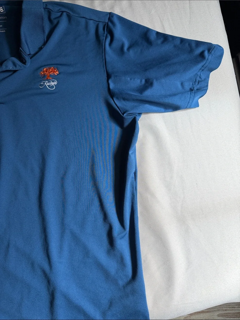adidas Men’s Royal Blue Polo with Red Stripe Accents
